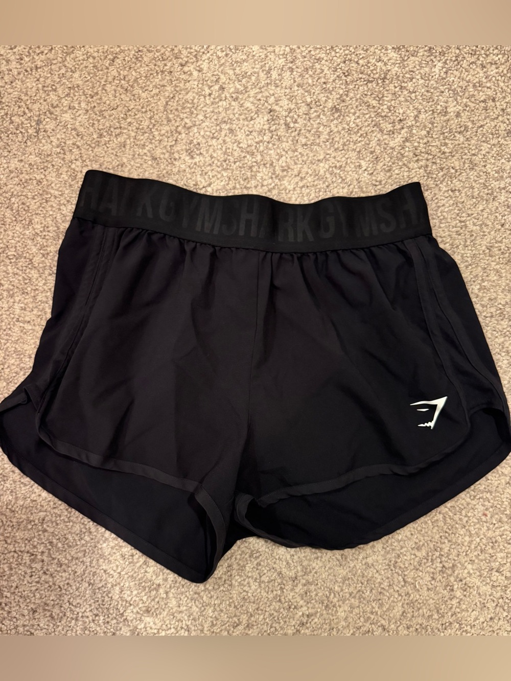 Gymshark Black Women's Running Shorts with Logo